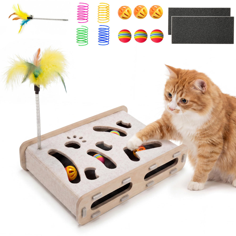 PURROL boîte frontale montrant ouverture et design pour stimulation des chats