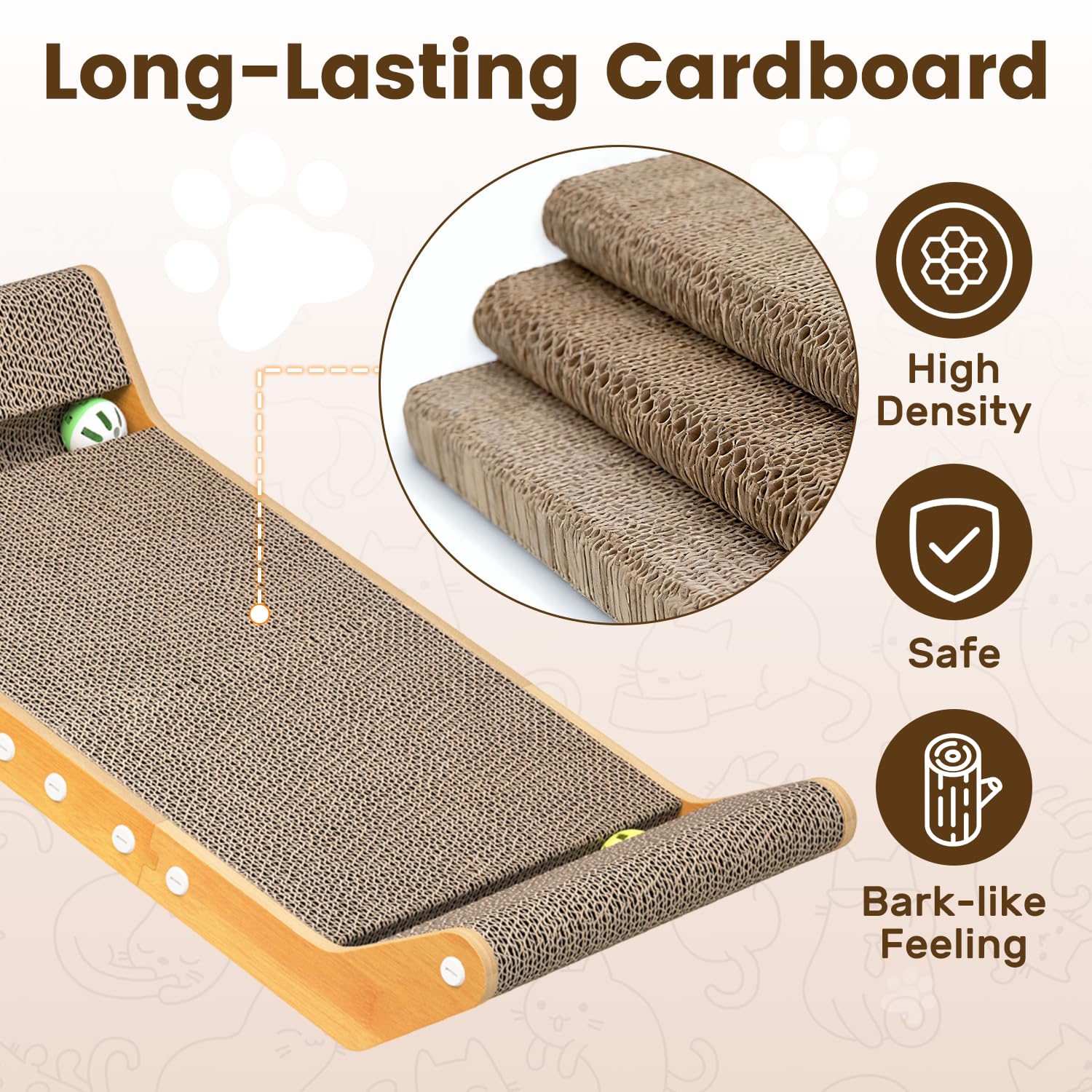 PurrSonic cadre en bois et base stable assurant adhérence sécurisée