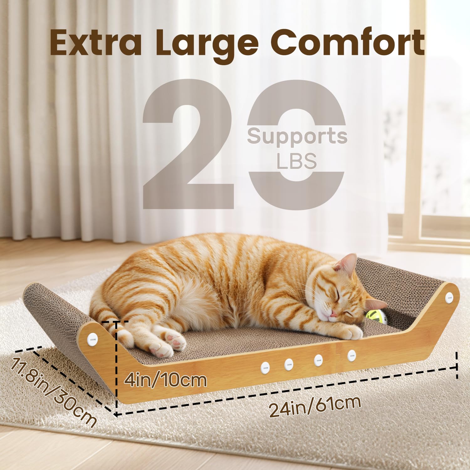 PurrSonic texture du carton corrugé offrant surface de griffade efficace