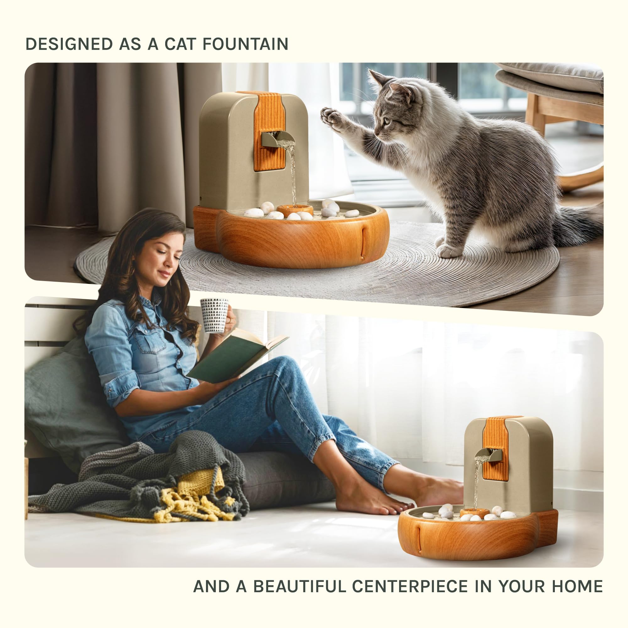 PURRVANA indication du niveau d’eau max pour éviter débordements et fuites