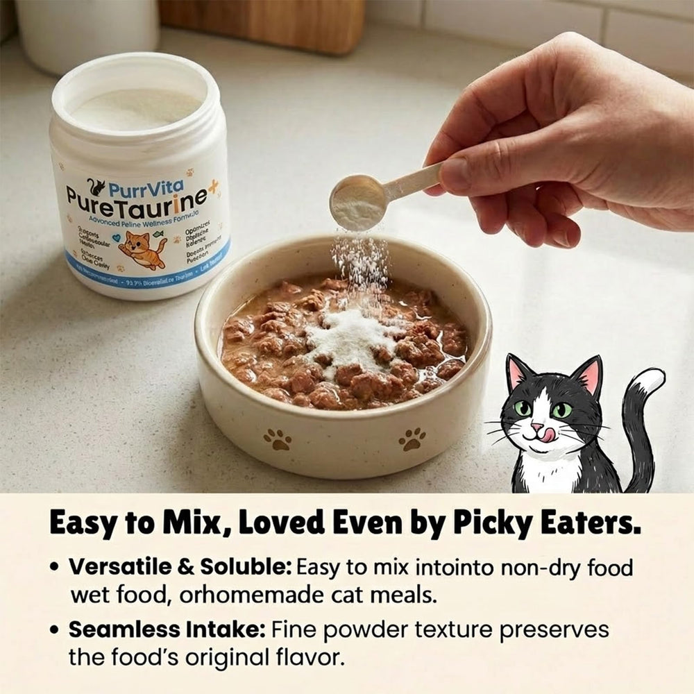 PurrVita étiquette en détail indiquant composition pure et sans additifs