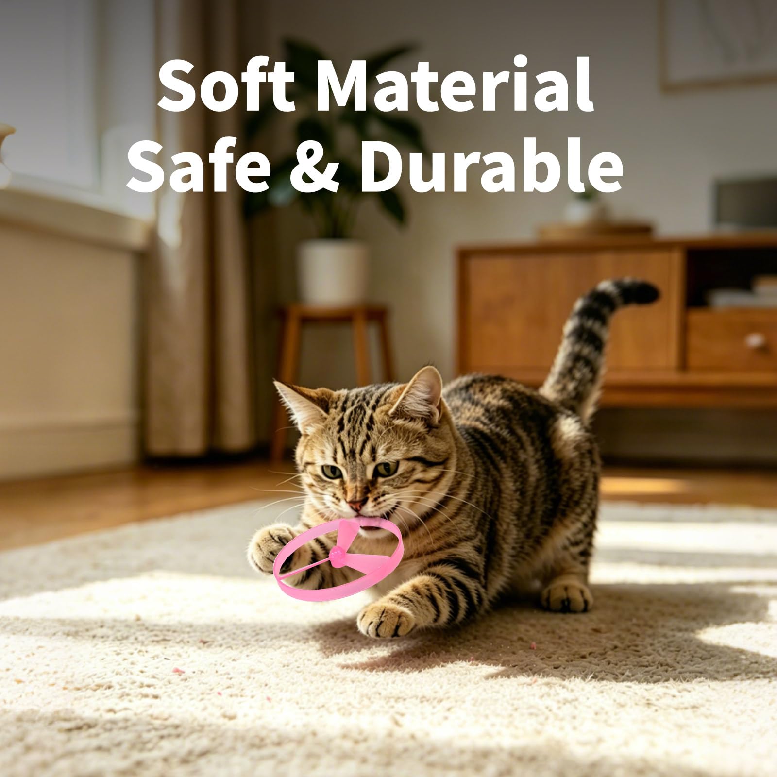 PUUROF jouet en action avec chat bondissant indiquant exercice actif