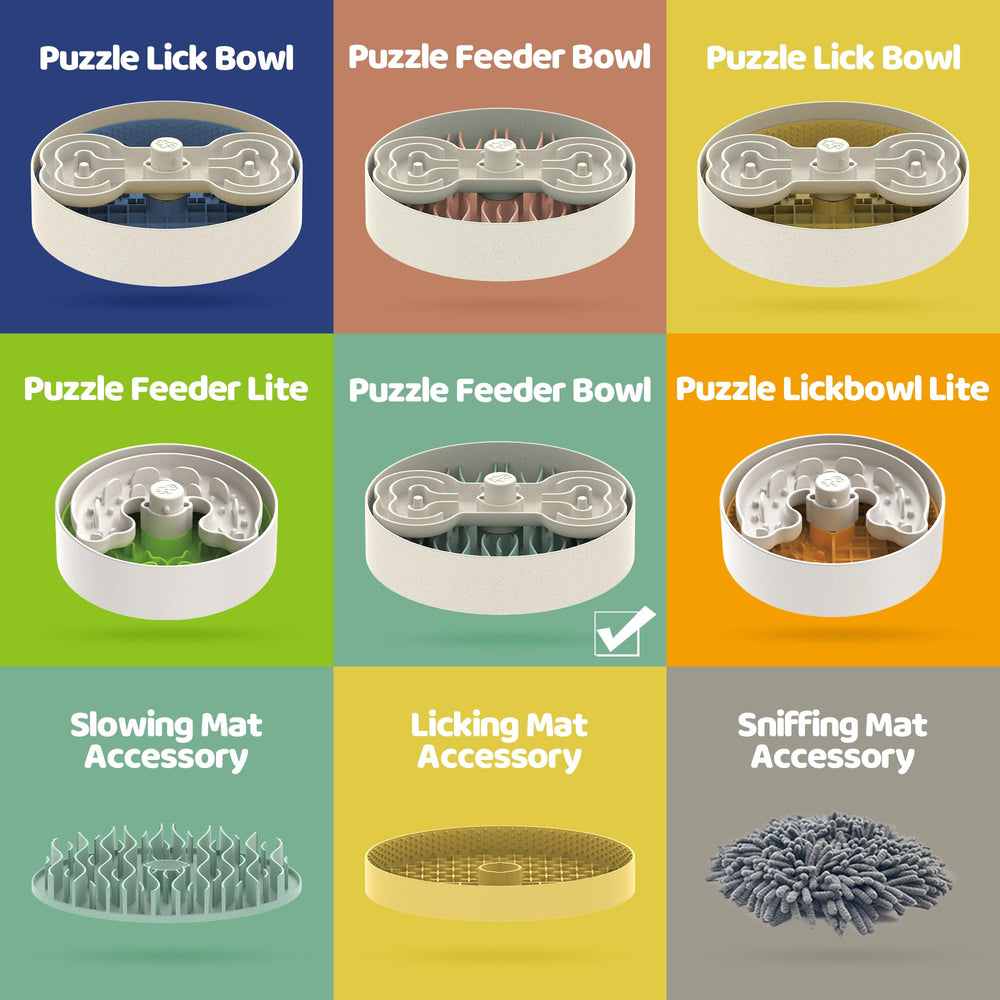 Puzzle Feeder gros plan insert en forme d'os favorisant l'engagement mental