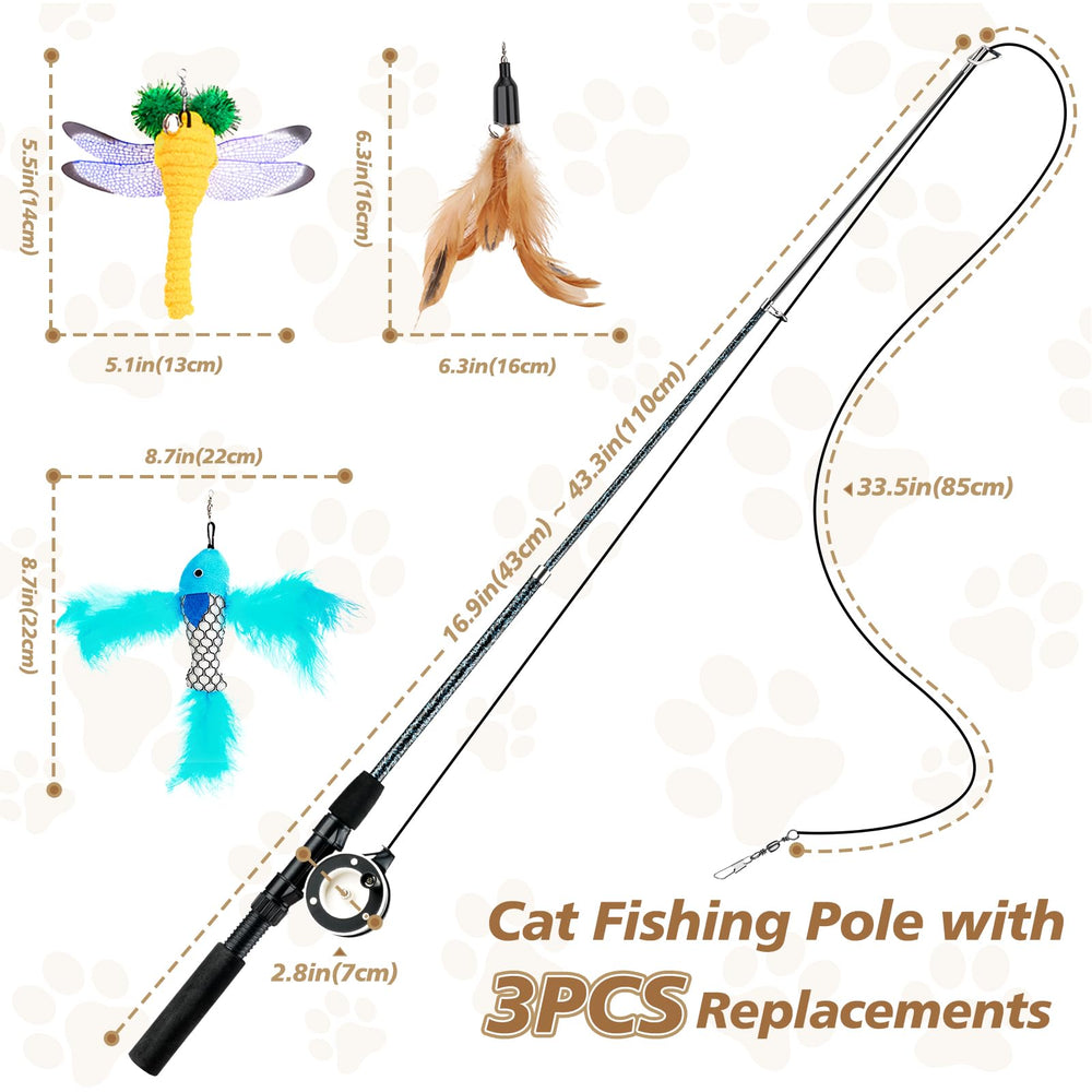 Pawaboo canne en action avec chat sautant pour illustrer interaction et exercice ludique