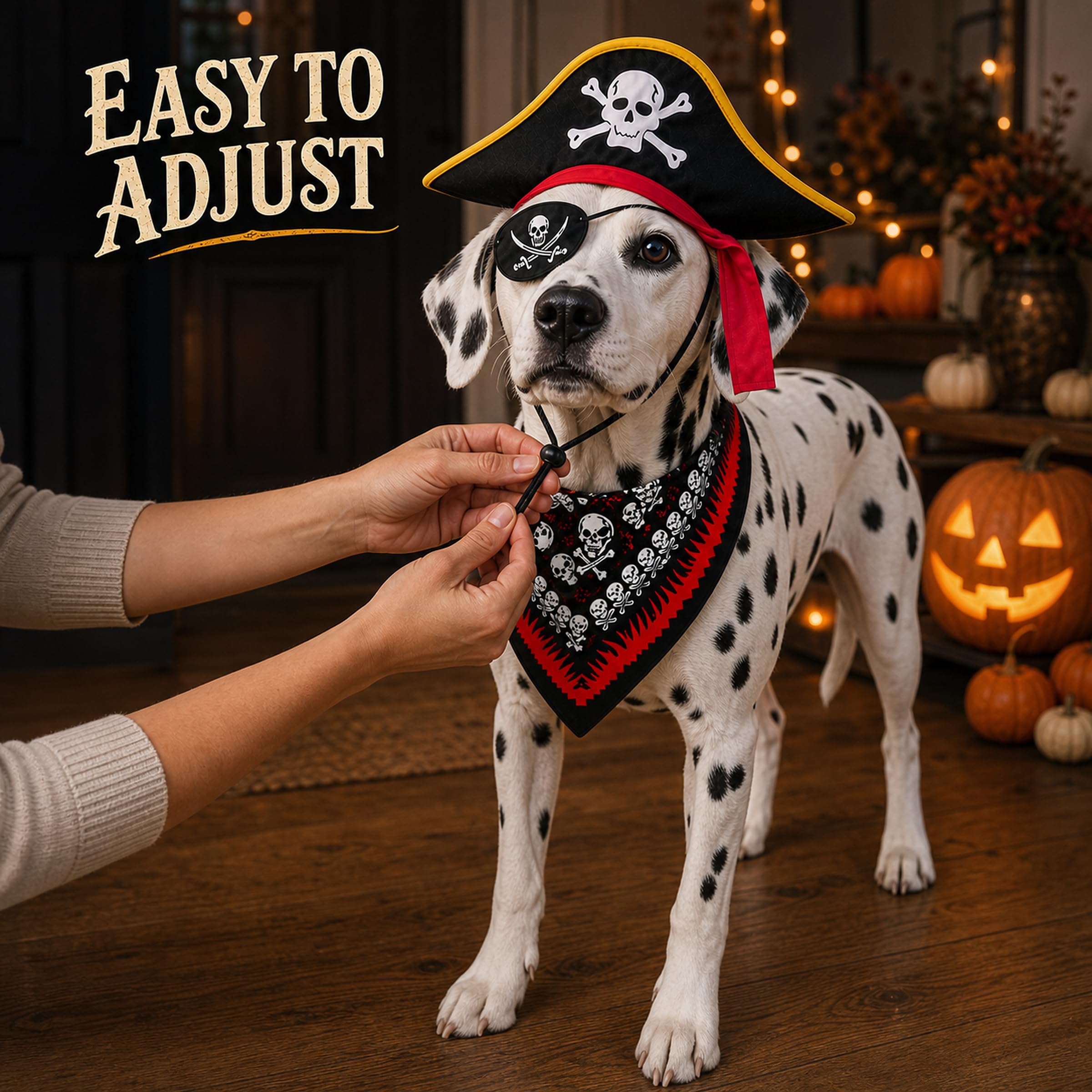 PWMENLK ensemble 3 pièces porté par chien, look pirate prêt pour fête
