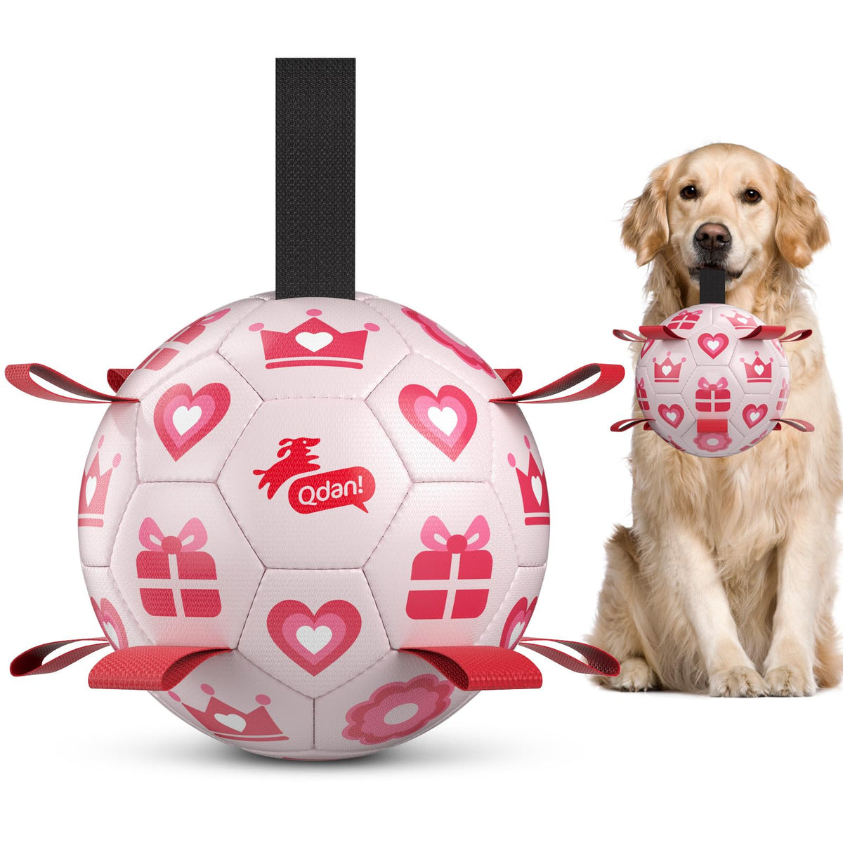 QDAN ballon face packaging montrant le produit prêt à jouer