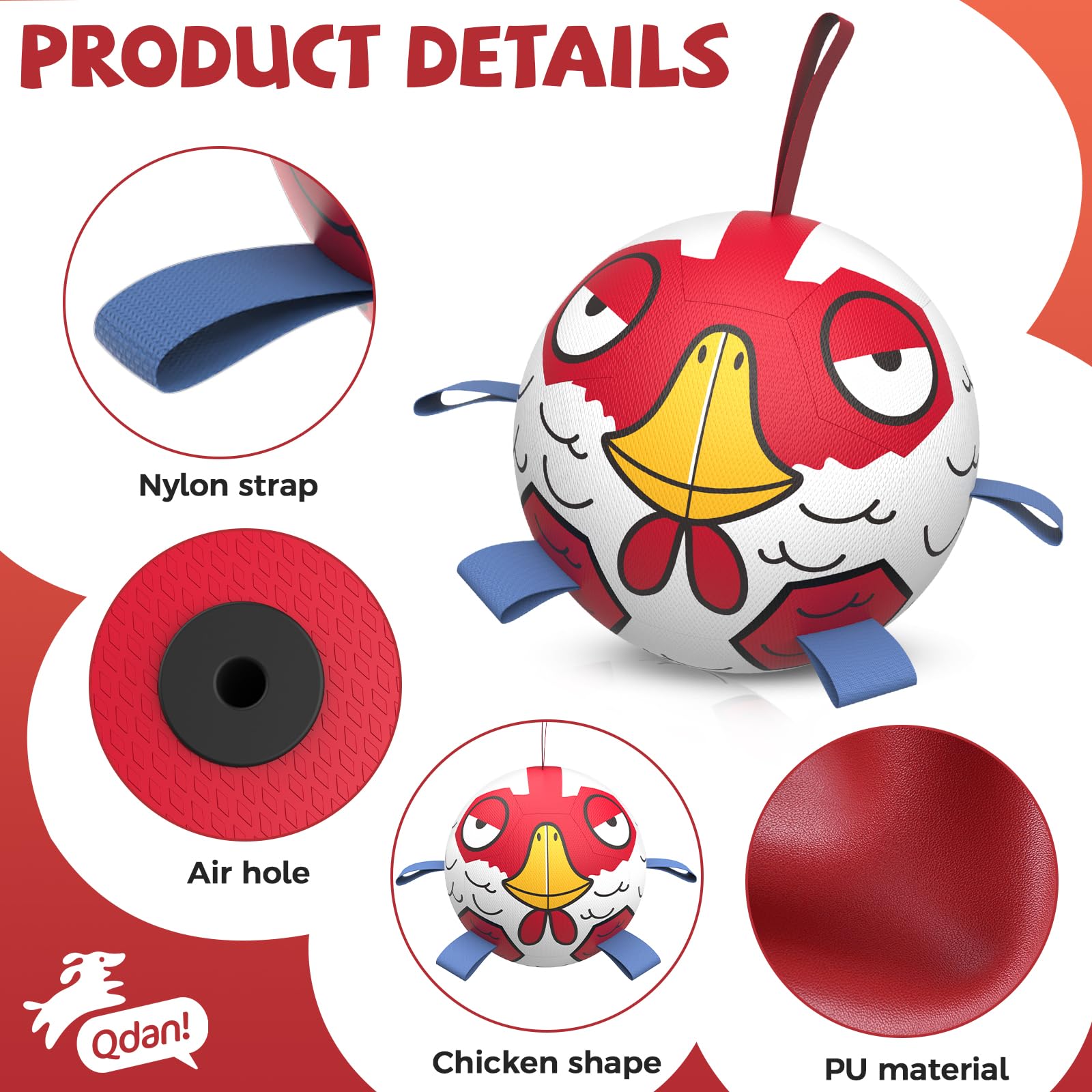 QDAN chien attrapant le ballon pour plus d'exercice