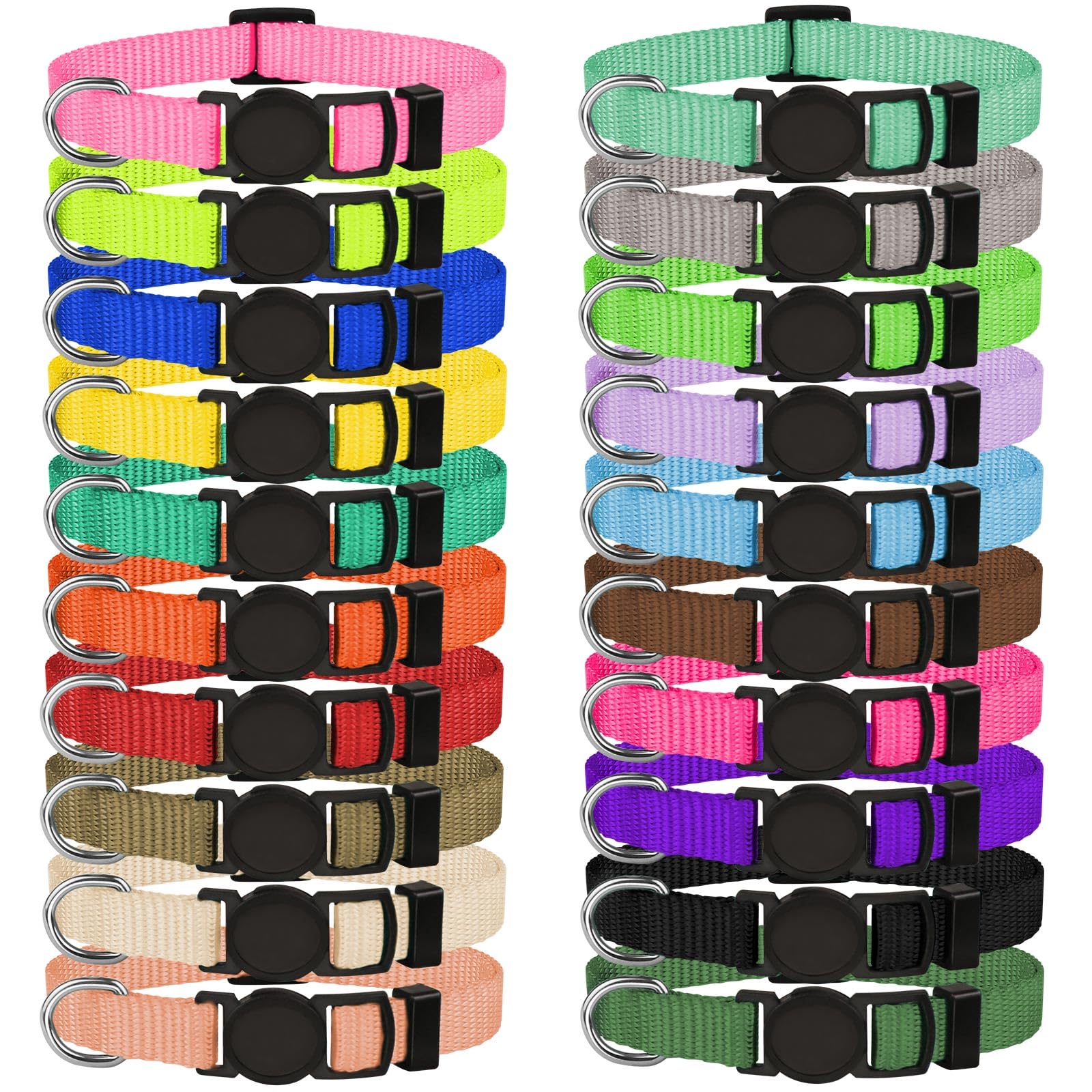QDYU pack avant montrant 20 colliers colorés pour identification rapide