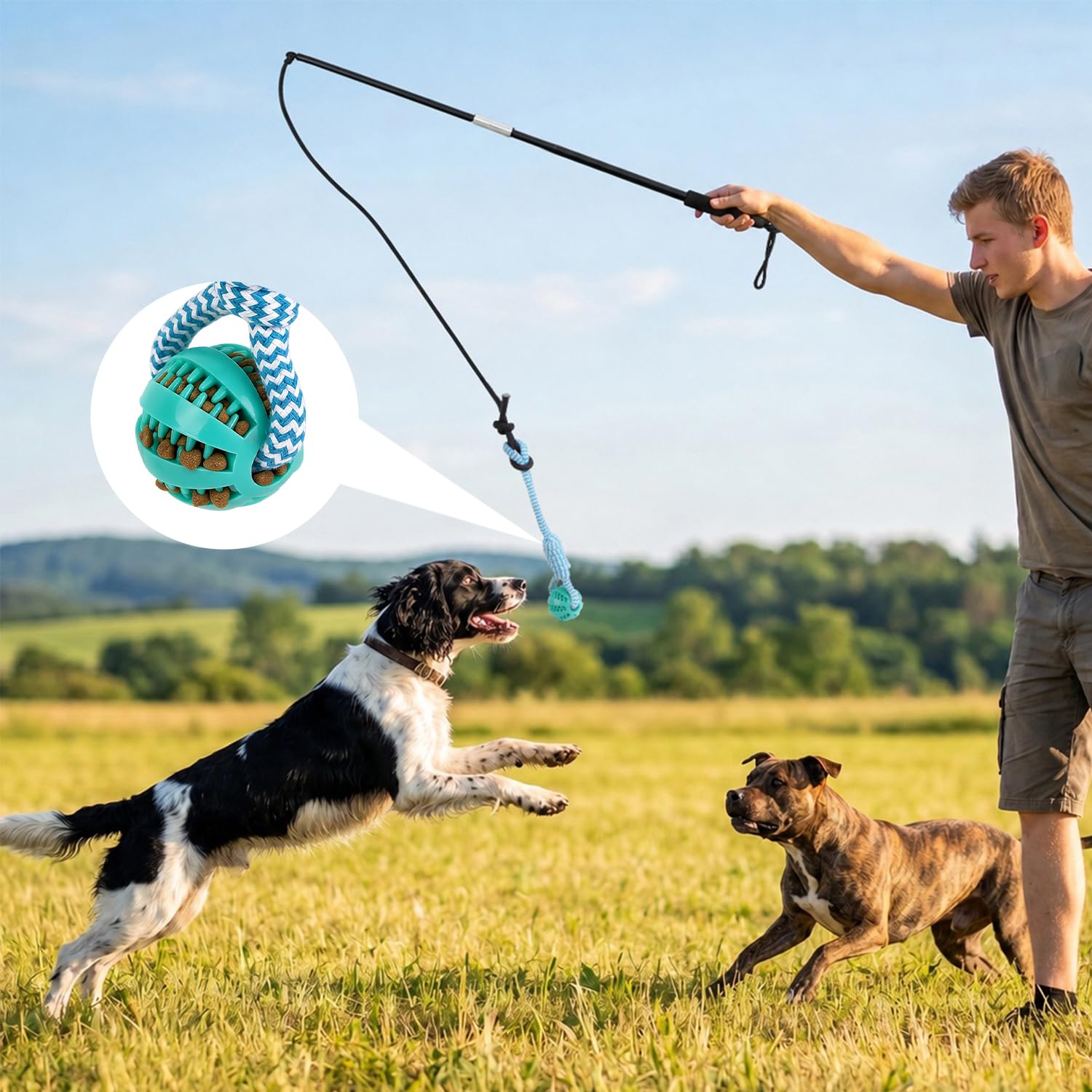 Qeoval chiot mordant os silicone montrant jeu contrôlé et sécurité