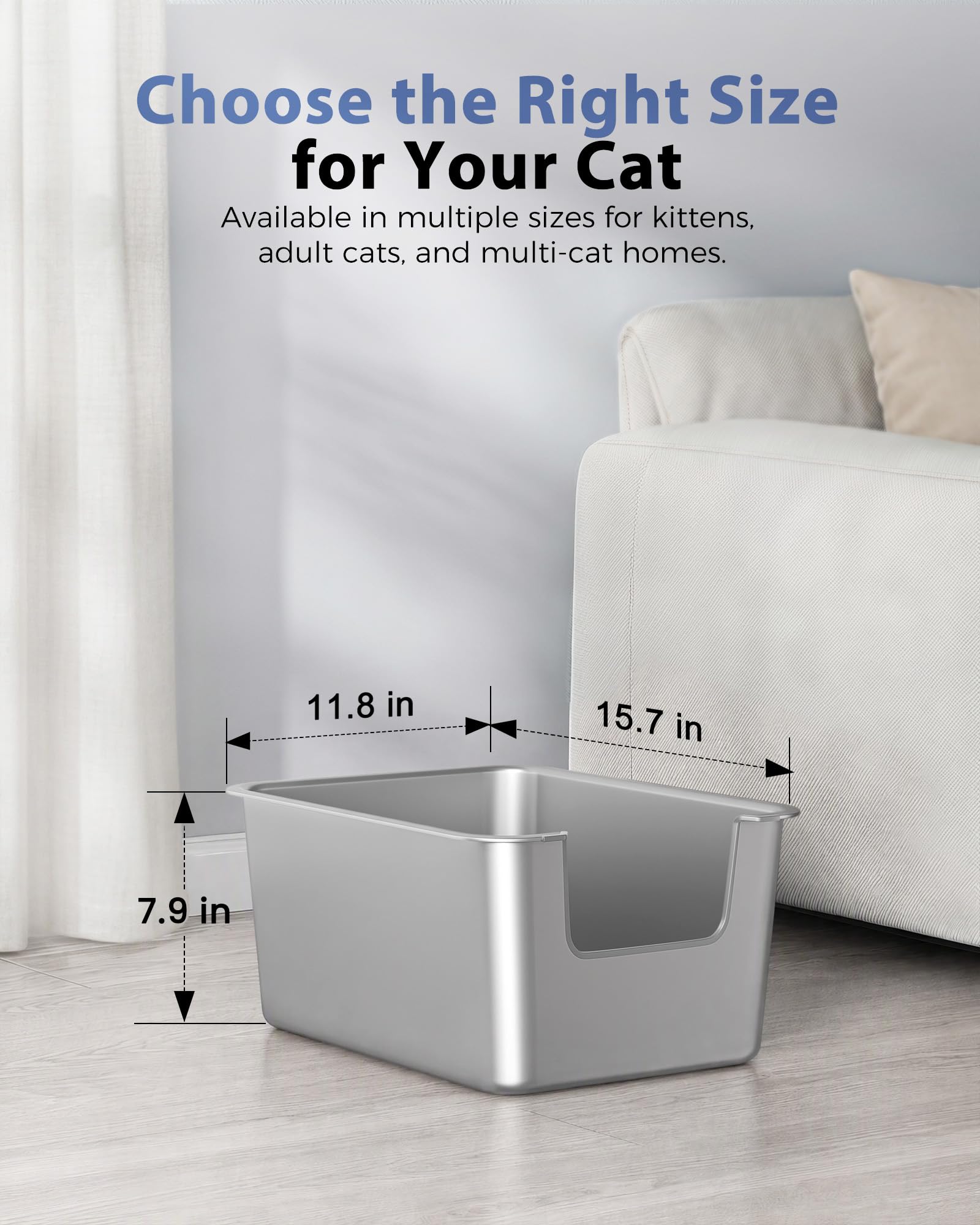 Qiuma intérieur sans joint montrant coins lisses pour nettoyage sans accumulation