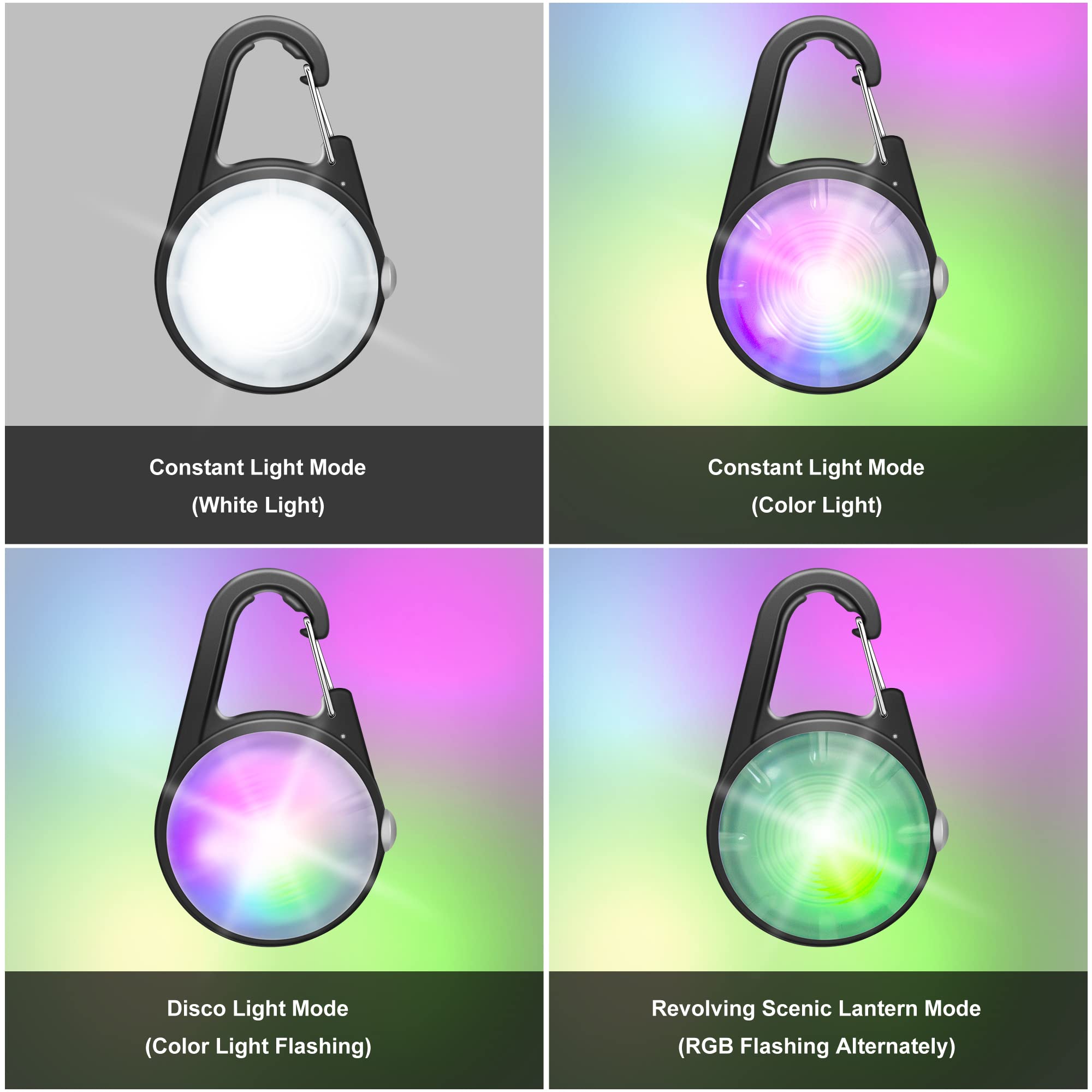 QIZIYARDALL gros plan sur les 7 LED montrant la luminosité et la qualité d'éclairage