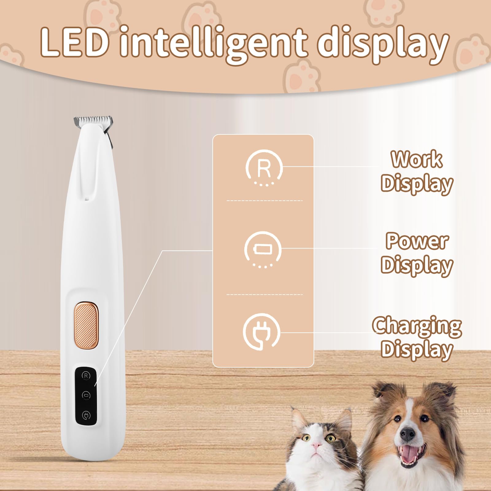 QNHMPW en usage sur une patte de chien pour un toilettage calme et sûr