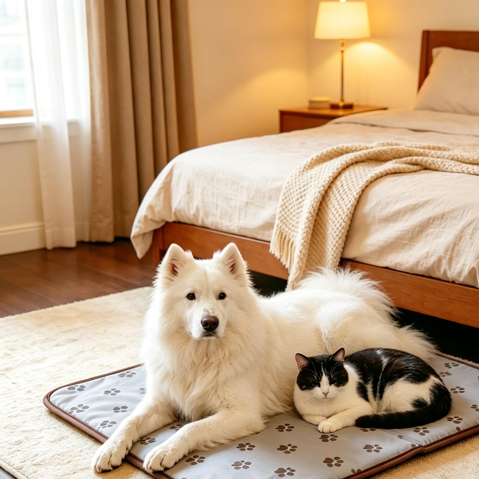 QUASILOVE tapis chauffant posé à côté d'un ruban métrique pour taille