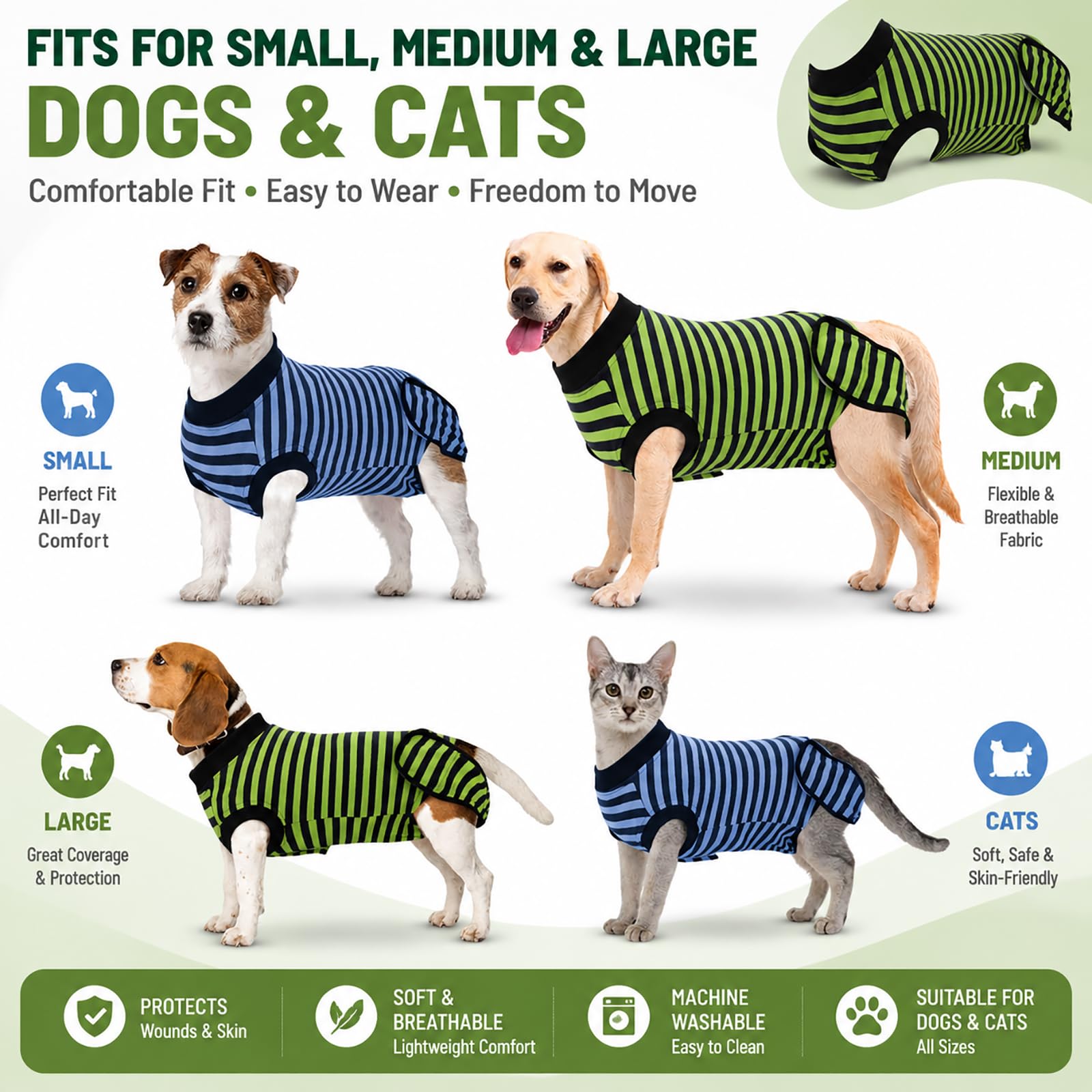 QUEARN chien en extérieur portant la tenue pour liberté de mouvement