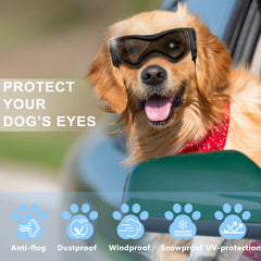 QUMY chien portant les lunettes en voiture pour protection contre le vent