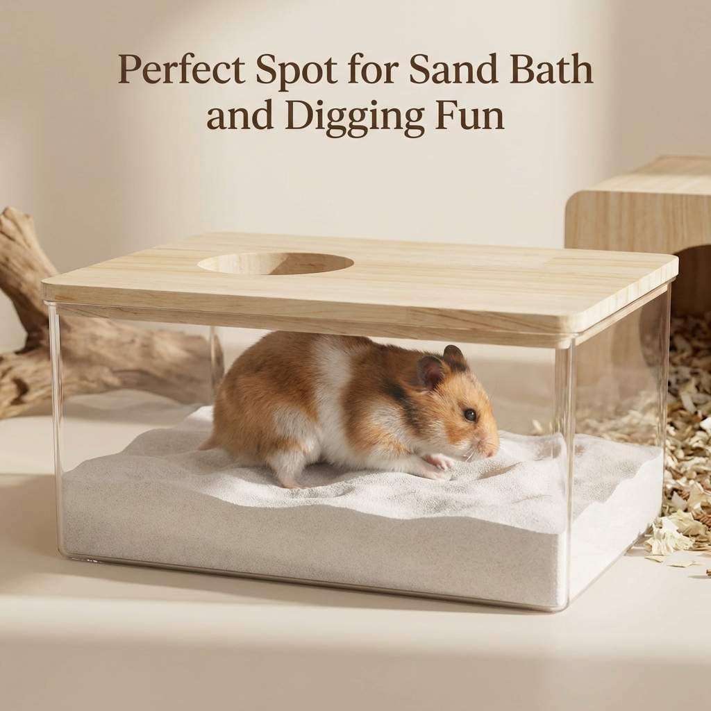 QWORK hamster se baignant offrant confort et comportement naturel