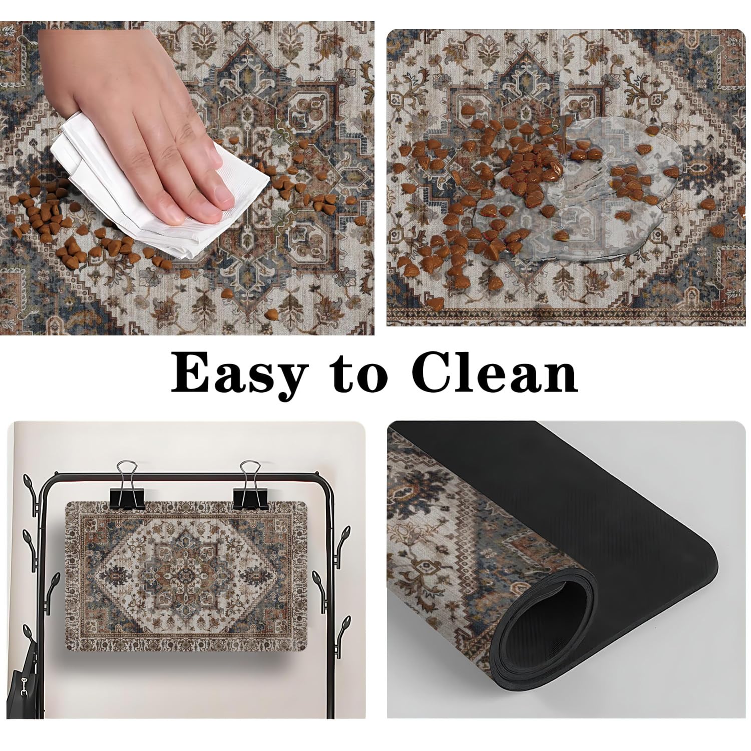 QXWREL tapis sous gamelles en cuisine protection pratique