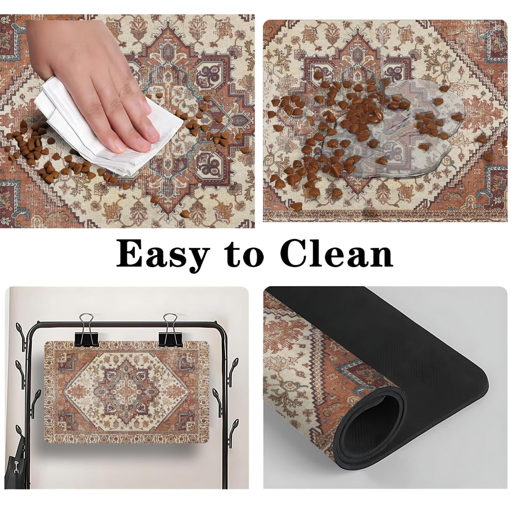 QXWREL tapis en usage avec gamelles pour un repas sans éclaboussures