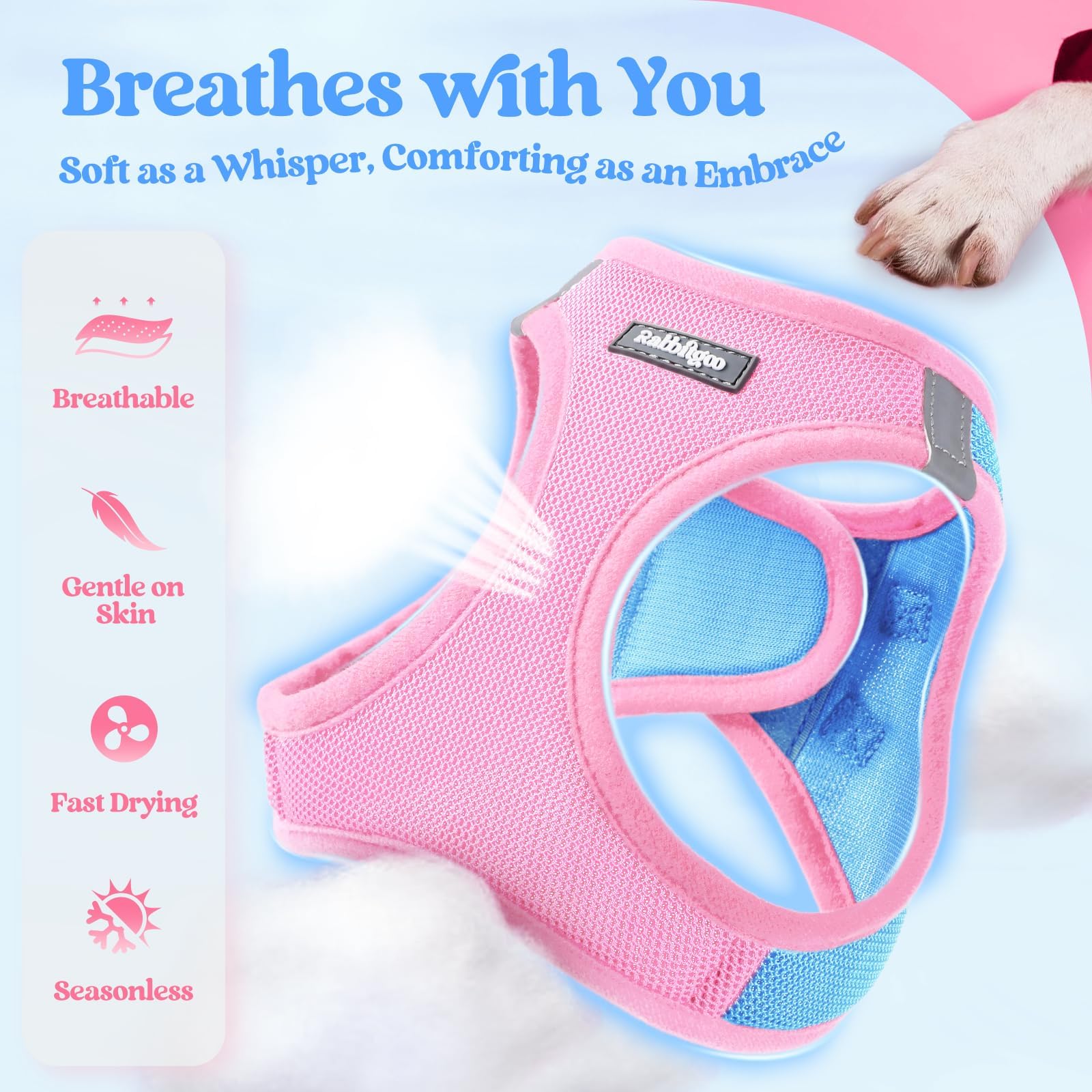 rabbitgoo détail boucle et velcro pour fixation sûre