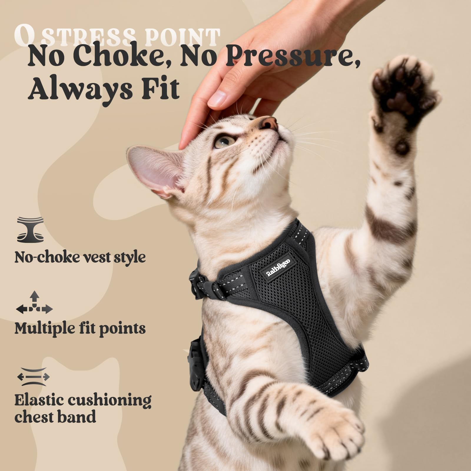 rabbitgoo guide de tailles présenté avec ruban-mètre pour mesures précises