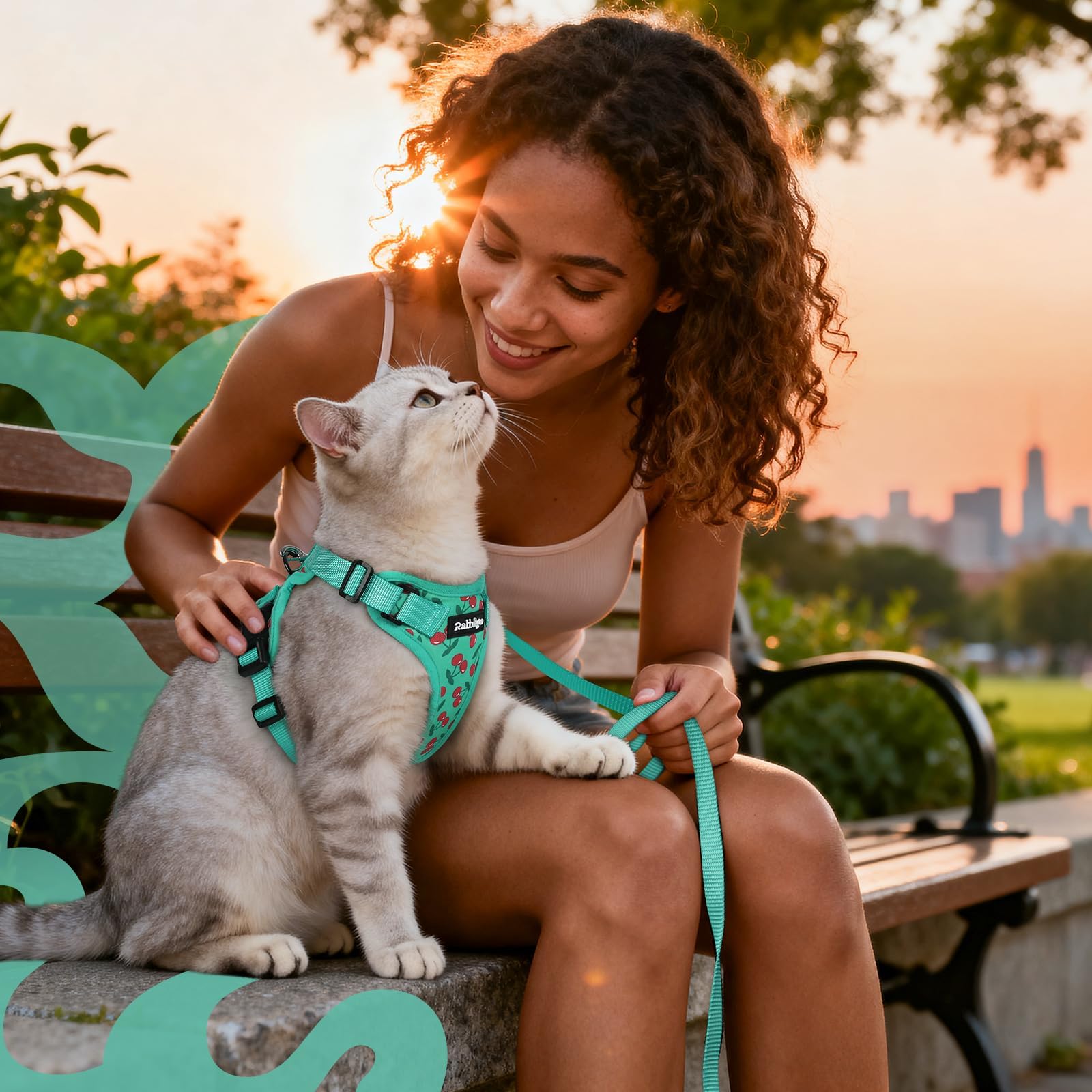 rabbitgoo packaging incluant harnais et laisse prêt à l'utilisation