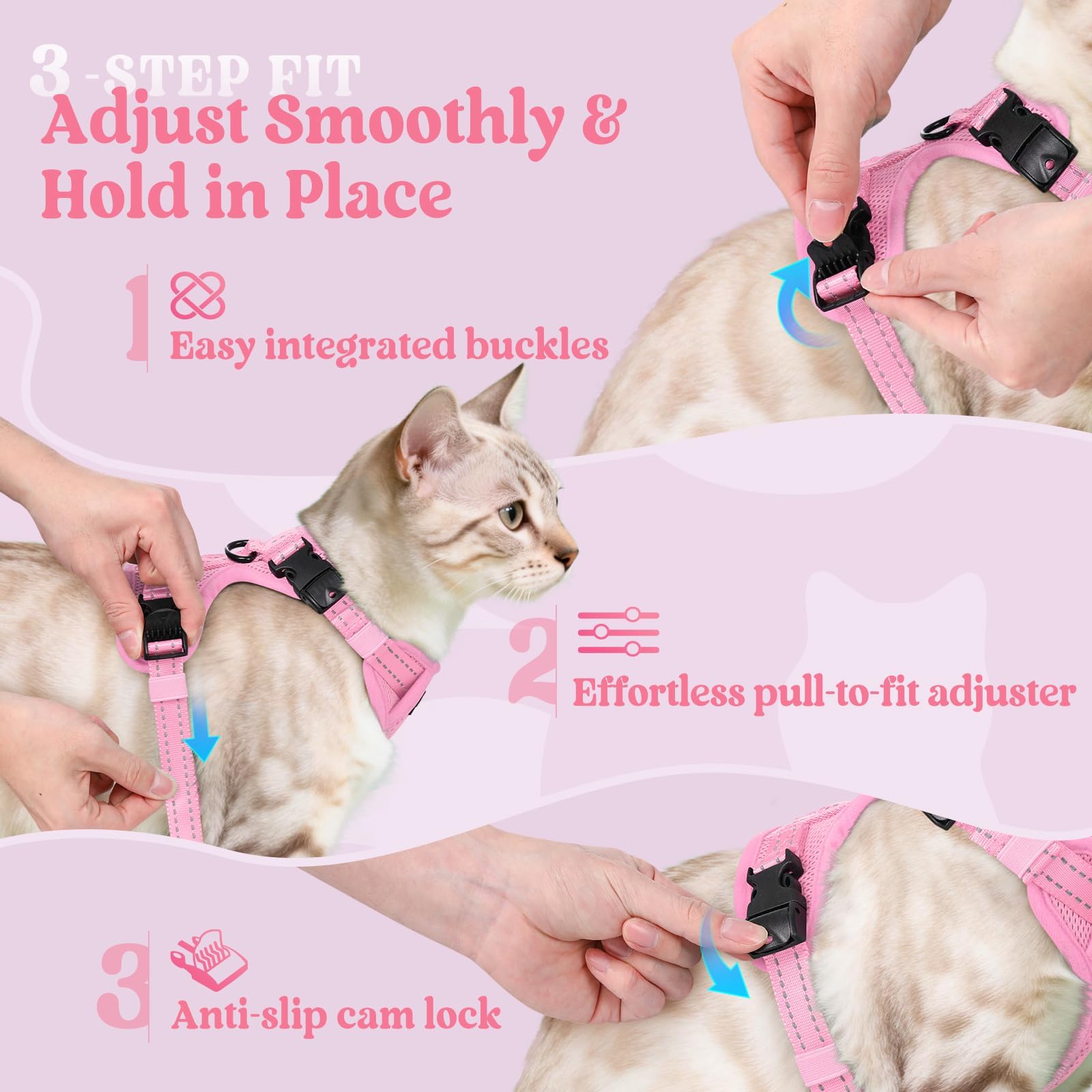 rabbitgoo laisse rose complète pour promenades sécurisées