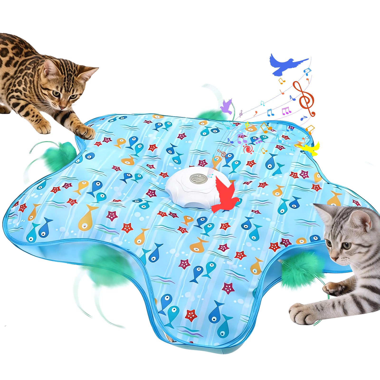 RAIN-MOOSE face avant du jouet montrant le design et le motif poissons bénéfique pour attirer