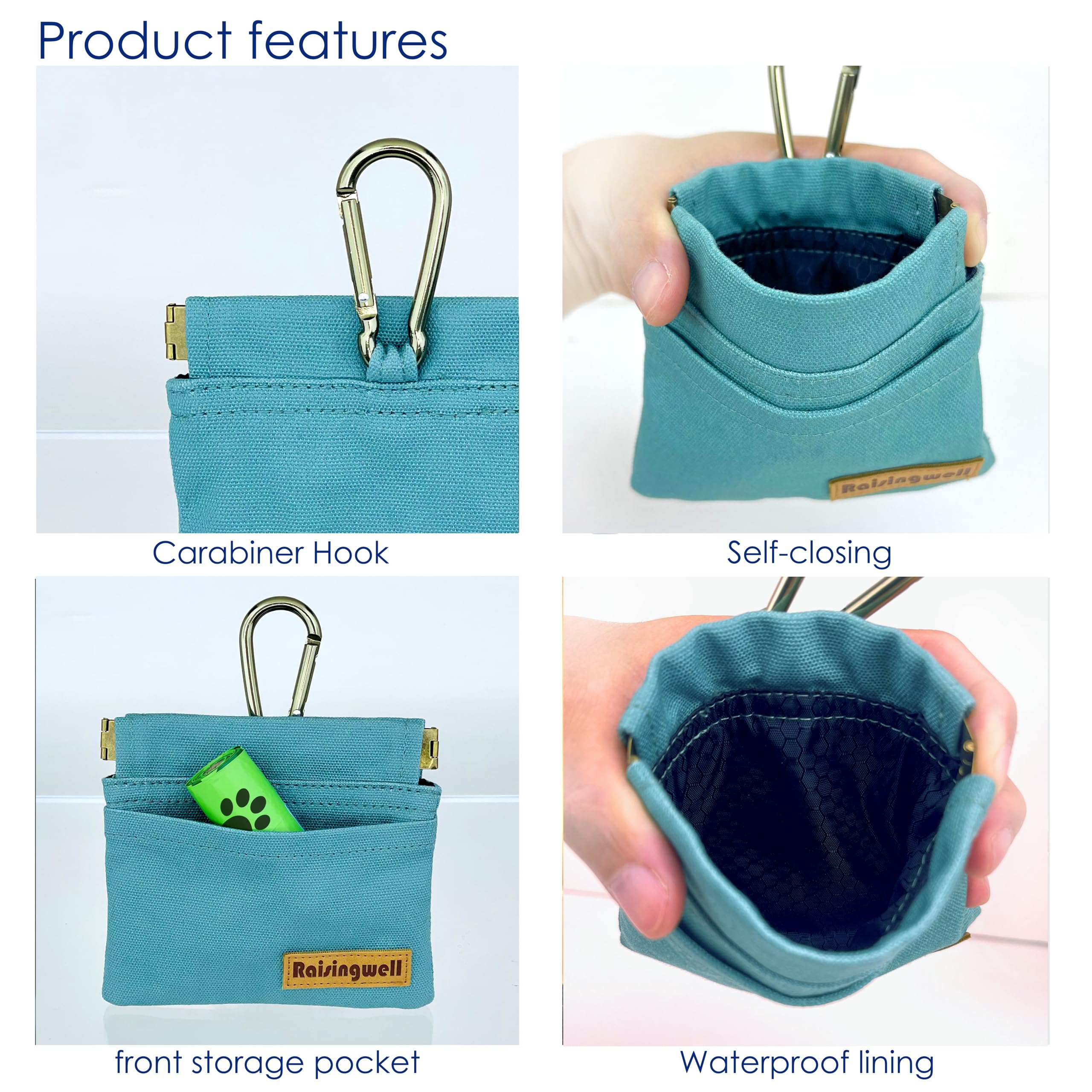 Raisingwell pochette accrochée à la laisse mains libres pour promenade