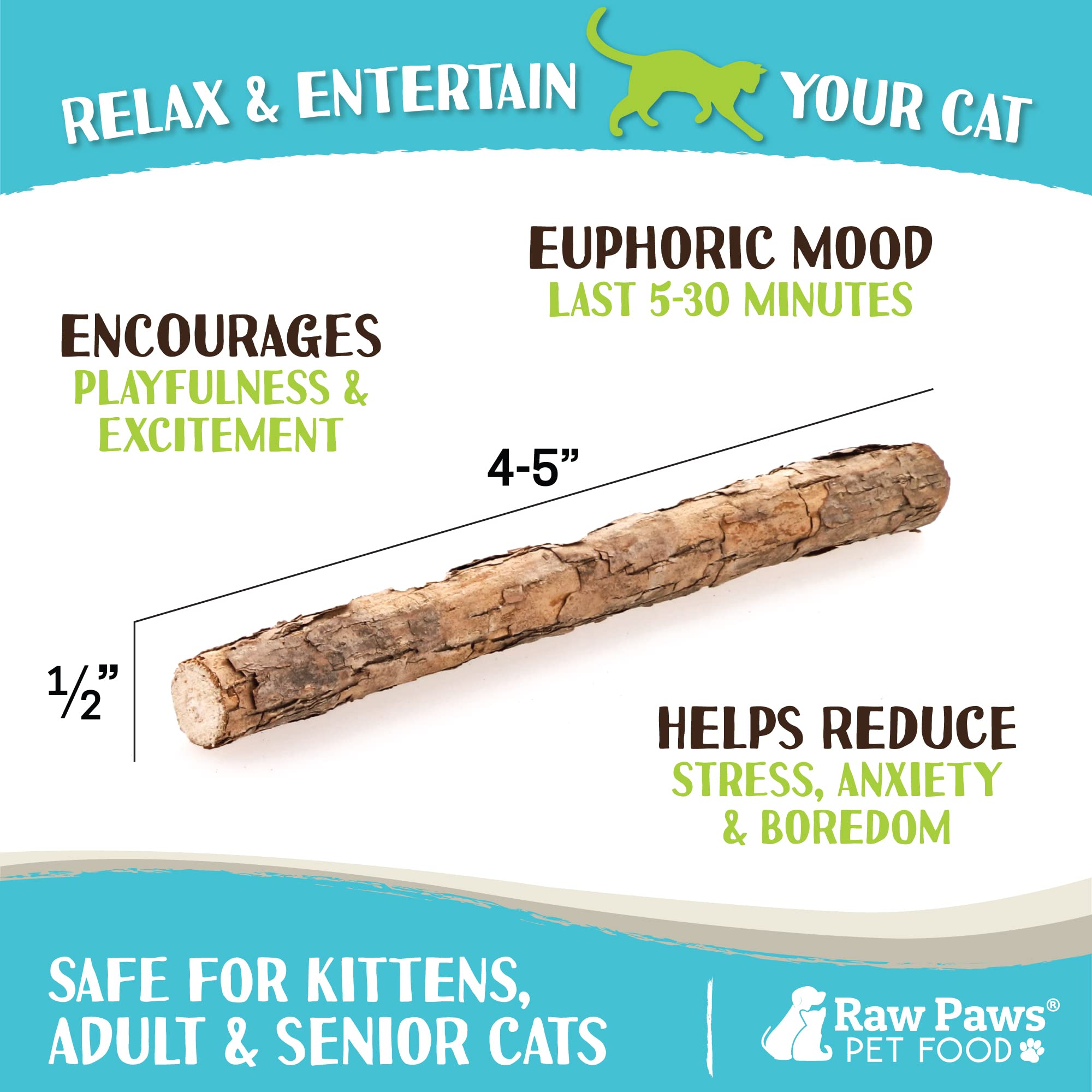 Raw Paws gros plan sur la fente du bâton montrant qualité naturelle