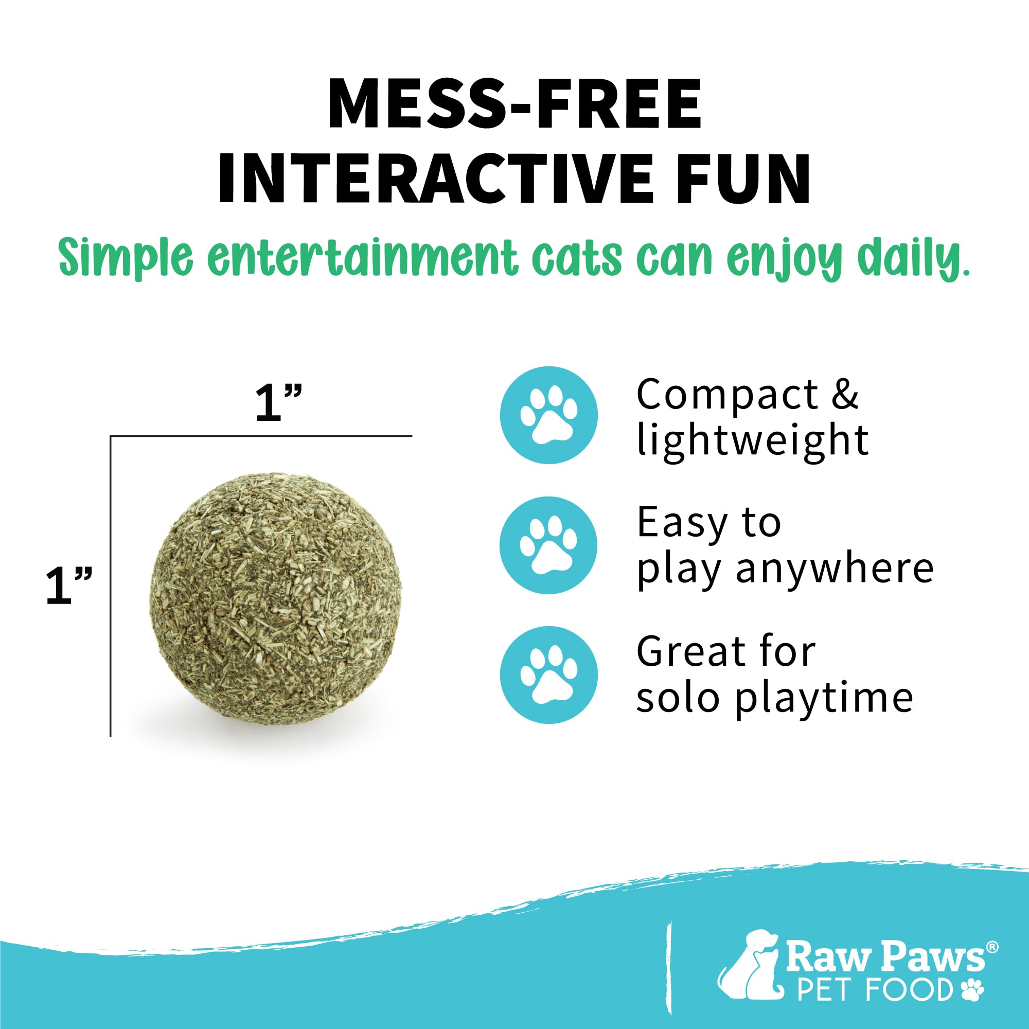 Raw Paws comparaison taille main montrant les dimensions faciles à manipuler
