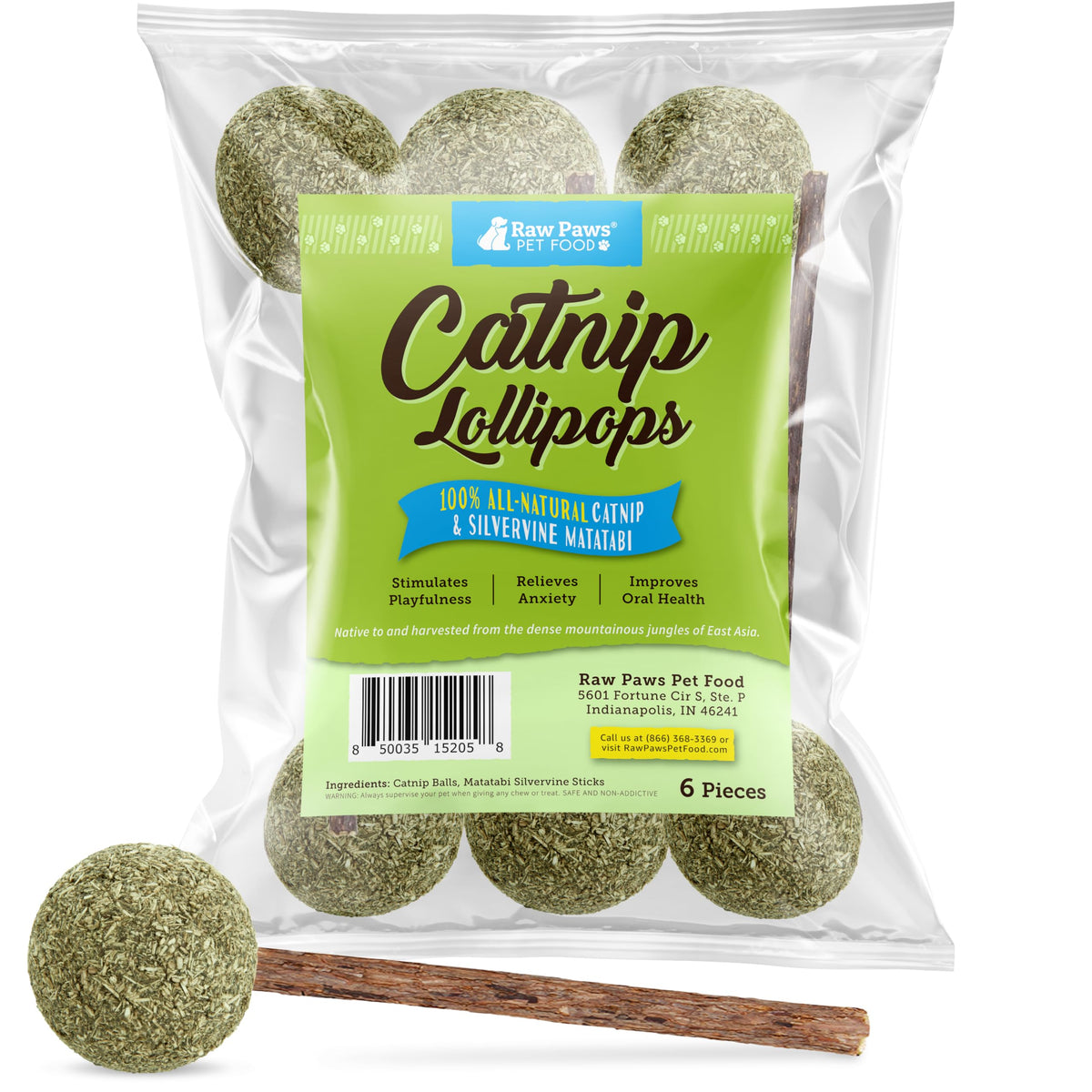 Raw Paws emballage avant montrant lot de 6 et informations produit