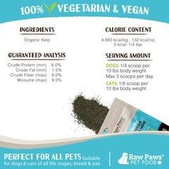 Raw Paws texture poudre dans la main montrant finesse et facilité d'utilisation