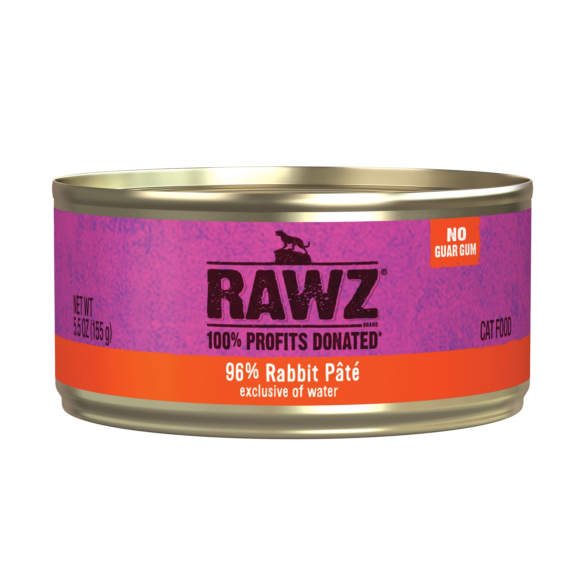 Rawz boîte avant lapin montrant l'emballage clair et bénéfice formulation naturelle
