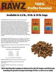 Rawz comparaison taille paquet 3,5 lb, visualiser quantité réelle