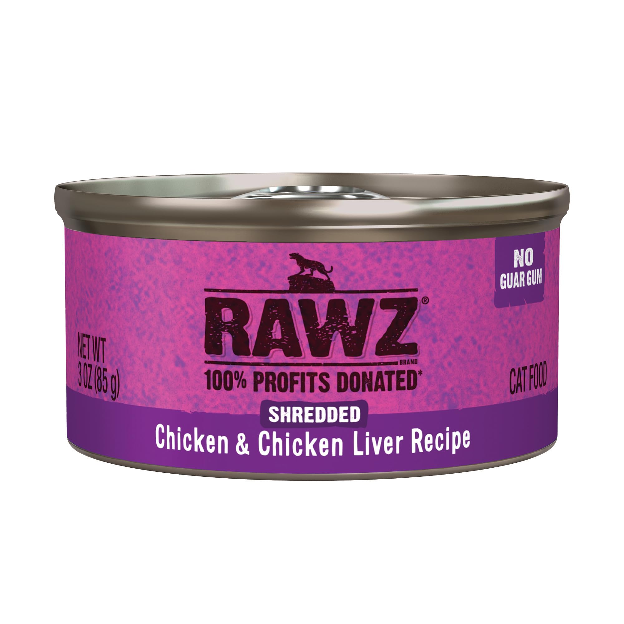Rawz face avant de la boîte montrant la recette poulet et foie, attrayante