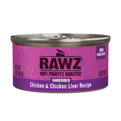 Rawz face avant de la boîte montrant la recette poulet et foie, attrayante