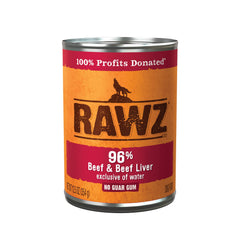 Rawz face du pack de 12 conserves montrant l'emballage clair et les bénéfices