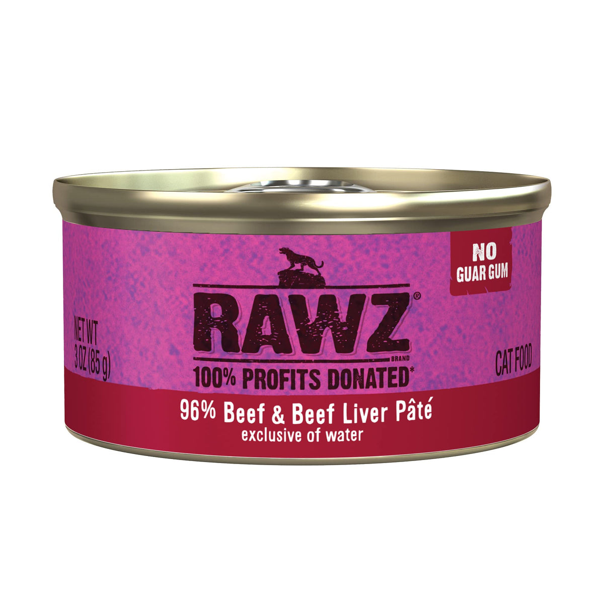 Rawz pâté boeuf face de la boîte montrant l'emballage et qualité
