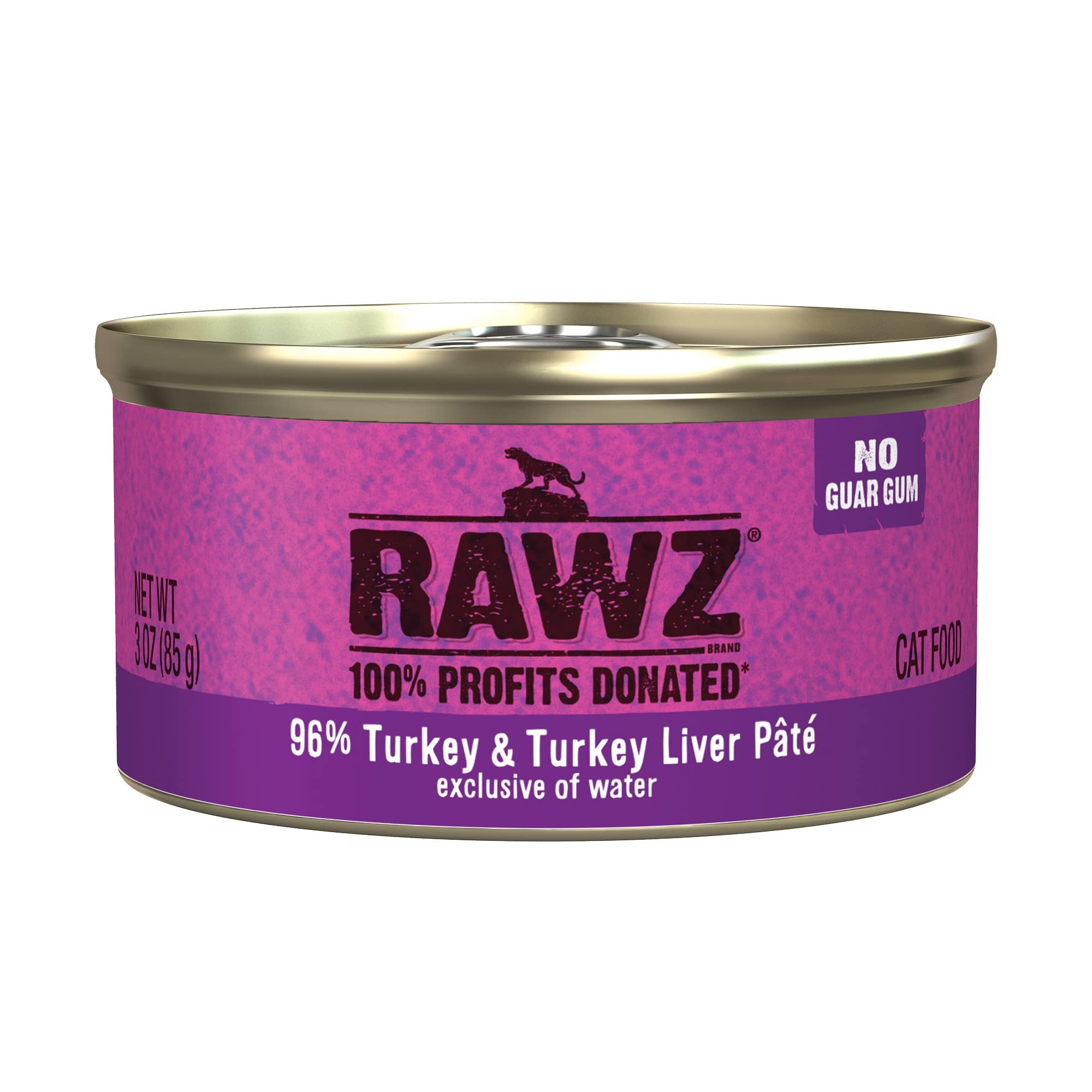 Rawz pâté dinde face de la boîte montrant l’emballage et la qualité