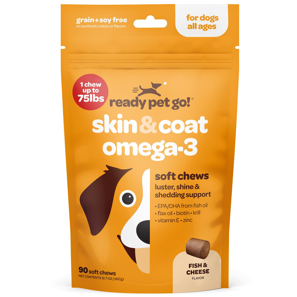 Ready Pet Go! contenant ouvert montrant 90 masticables fraîcheur conservée