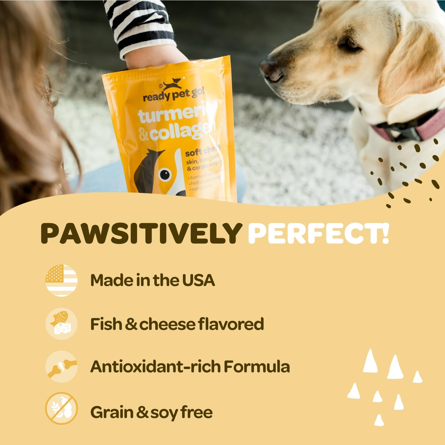 Ready Pet Go! étiquette avec certification NASC et Made in USA, gage qualité
