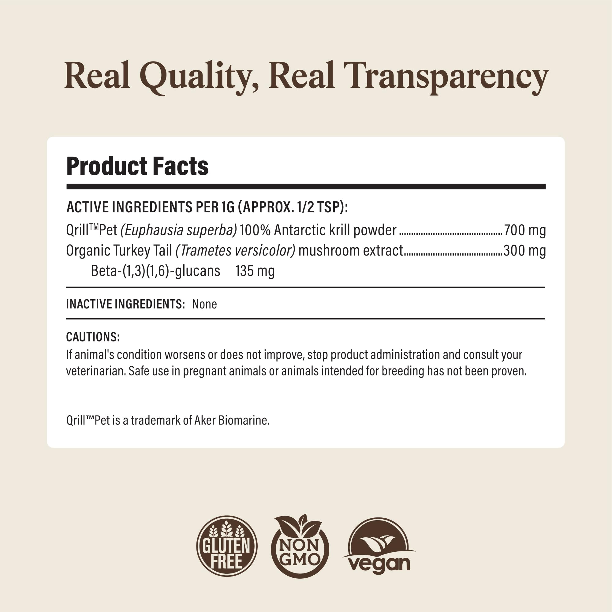 Real Mushrooms Qrill krill en gros plan montrant nutriments marins concentrés
