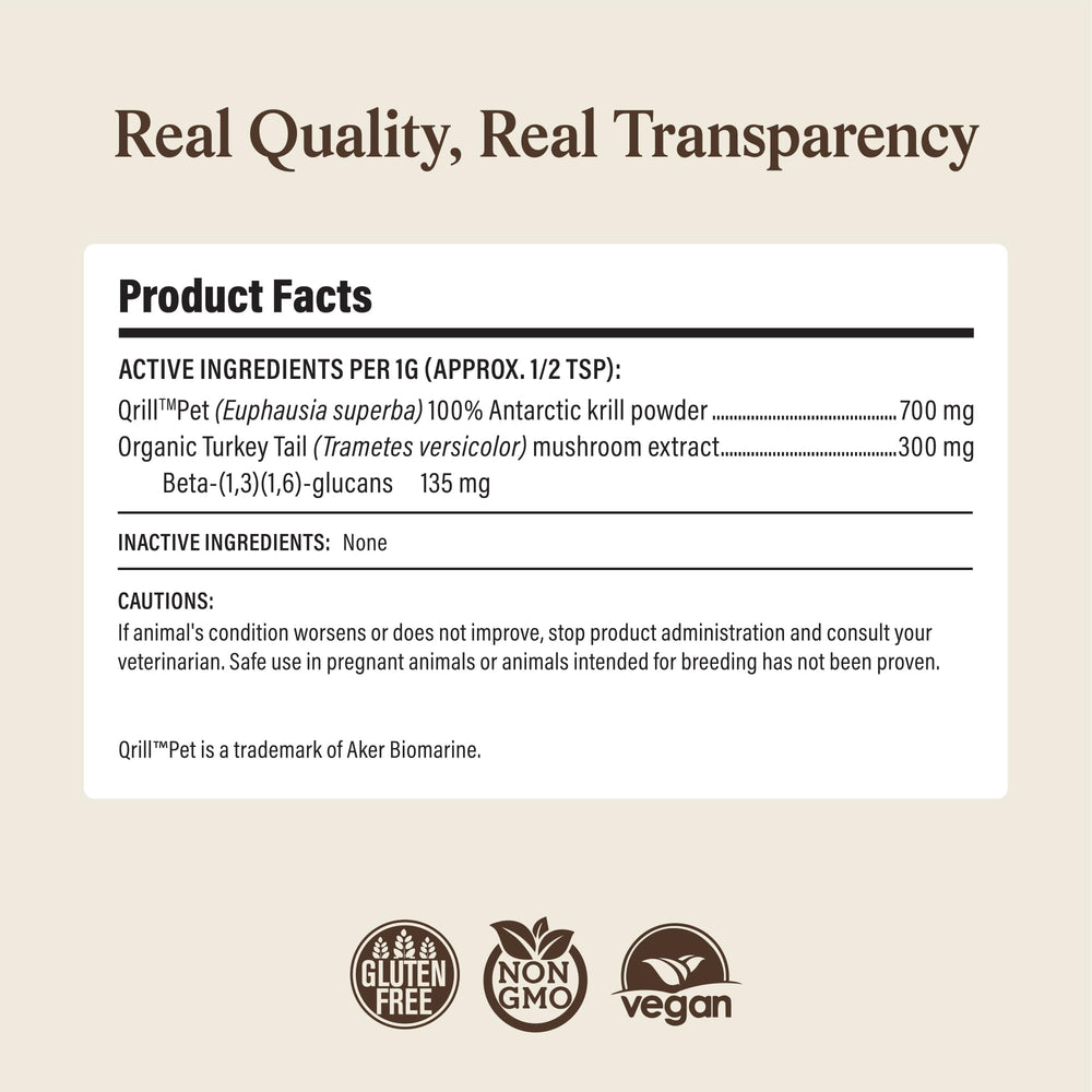Real Mushrooms Qrill krill en gros plan montrant nutriments marins concentrés