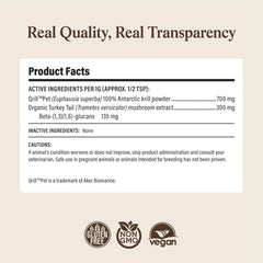 Real Mushrooms Qrill krill en gros plan montrant nutriments marins concentrés