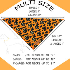 Realeaf bandana gros plan motif citrouille, coloris contrasté et effet festif
