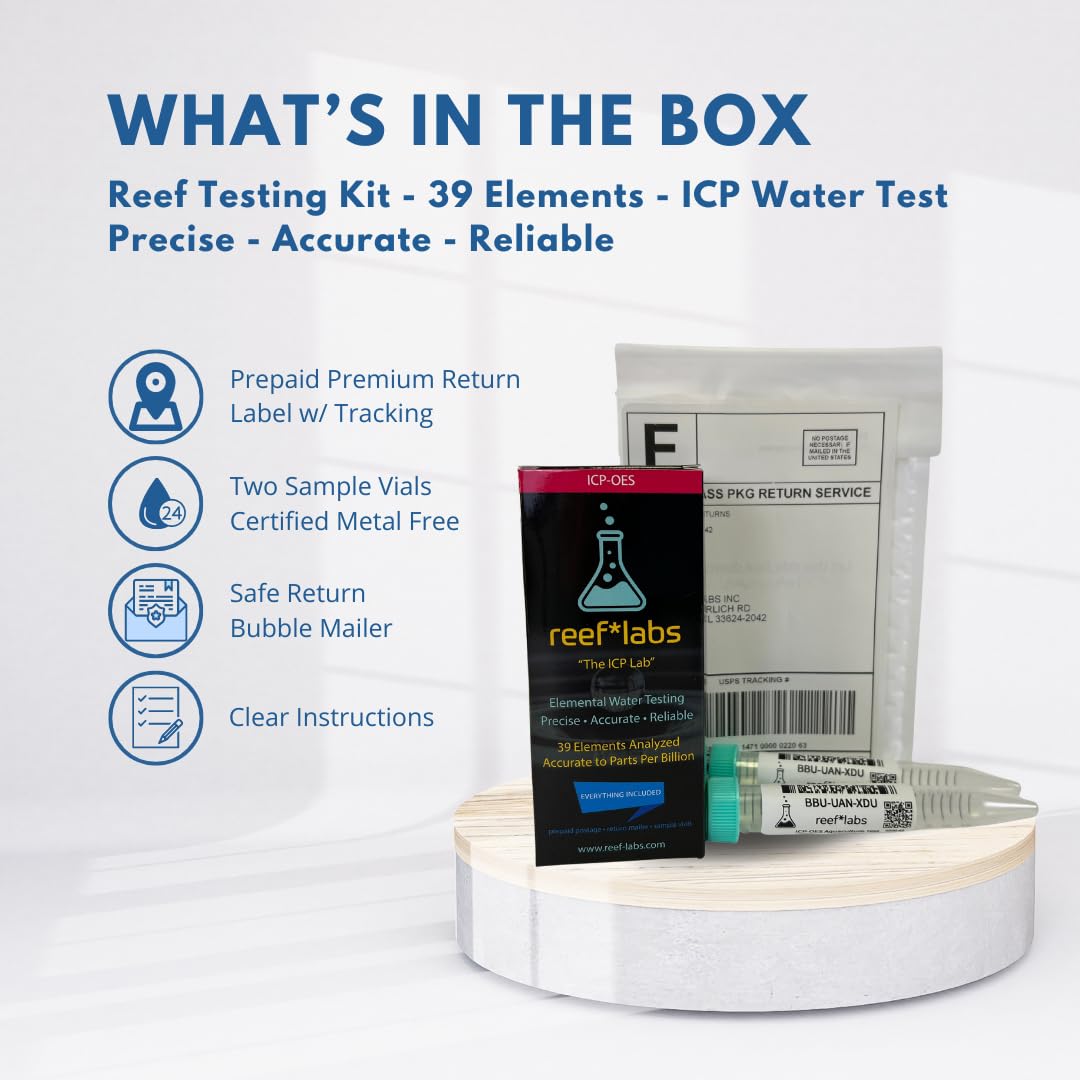 Reef Labs ICP fioles certifiées sans métaux pour prélèvement propre
