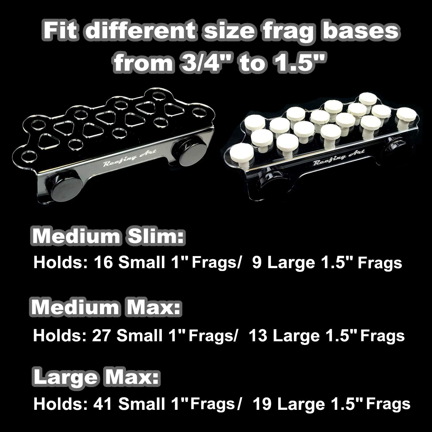 Reefing Art comparaison taille 12x4 montrant échelle et capacité