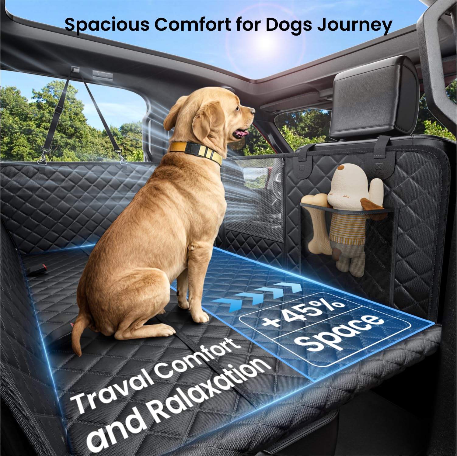 REEVAA hamac extensible 25 pouces pour deux grands chiens confortables