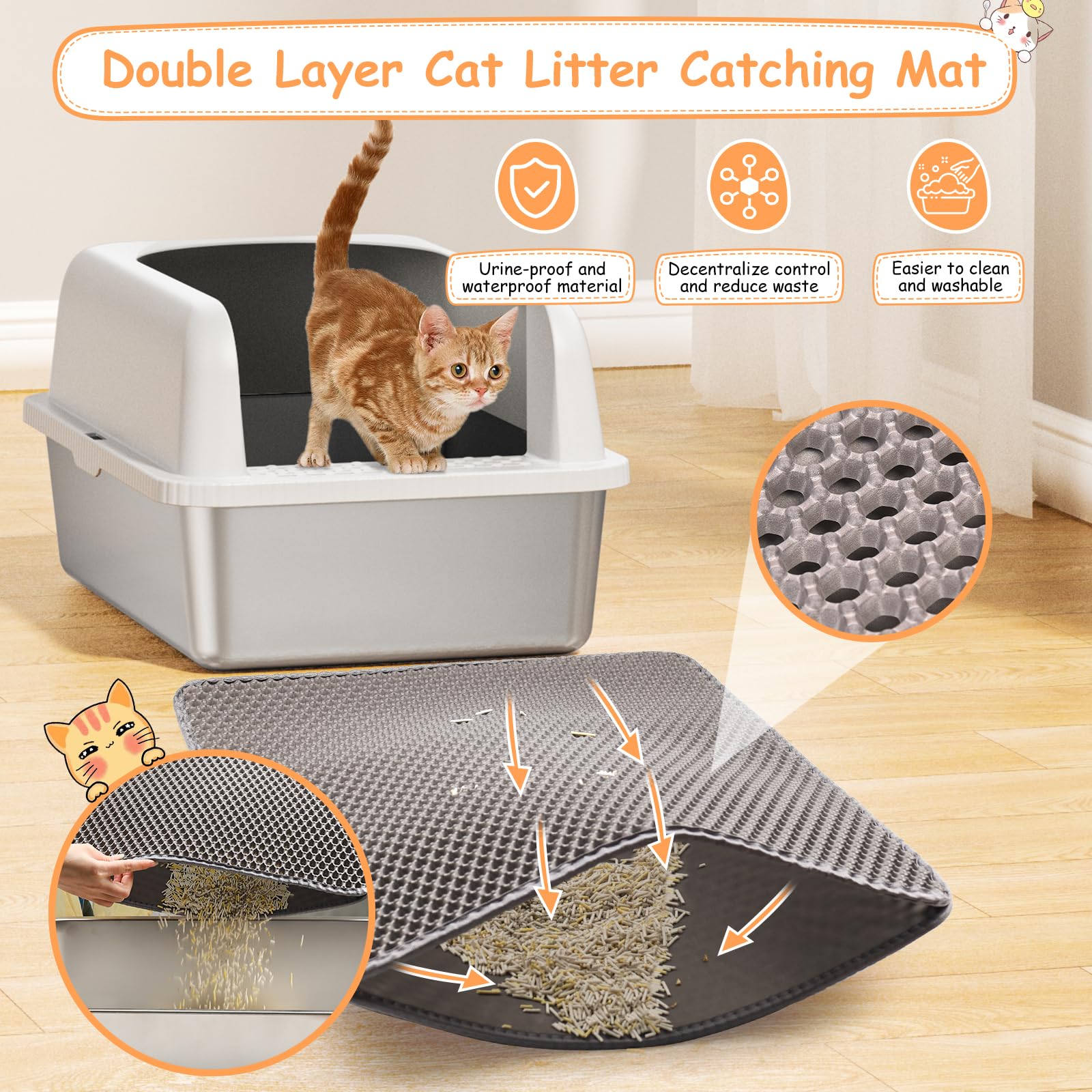 Refrze tapis double et pelle incluses pour garder le sol propre