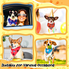 Reginary bandana posé à côté d'un chien adulte pour comparaison de taille et adaptation universelle